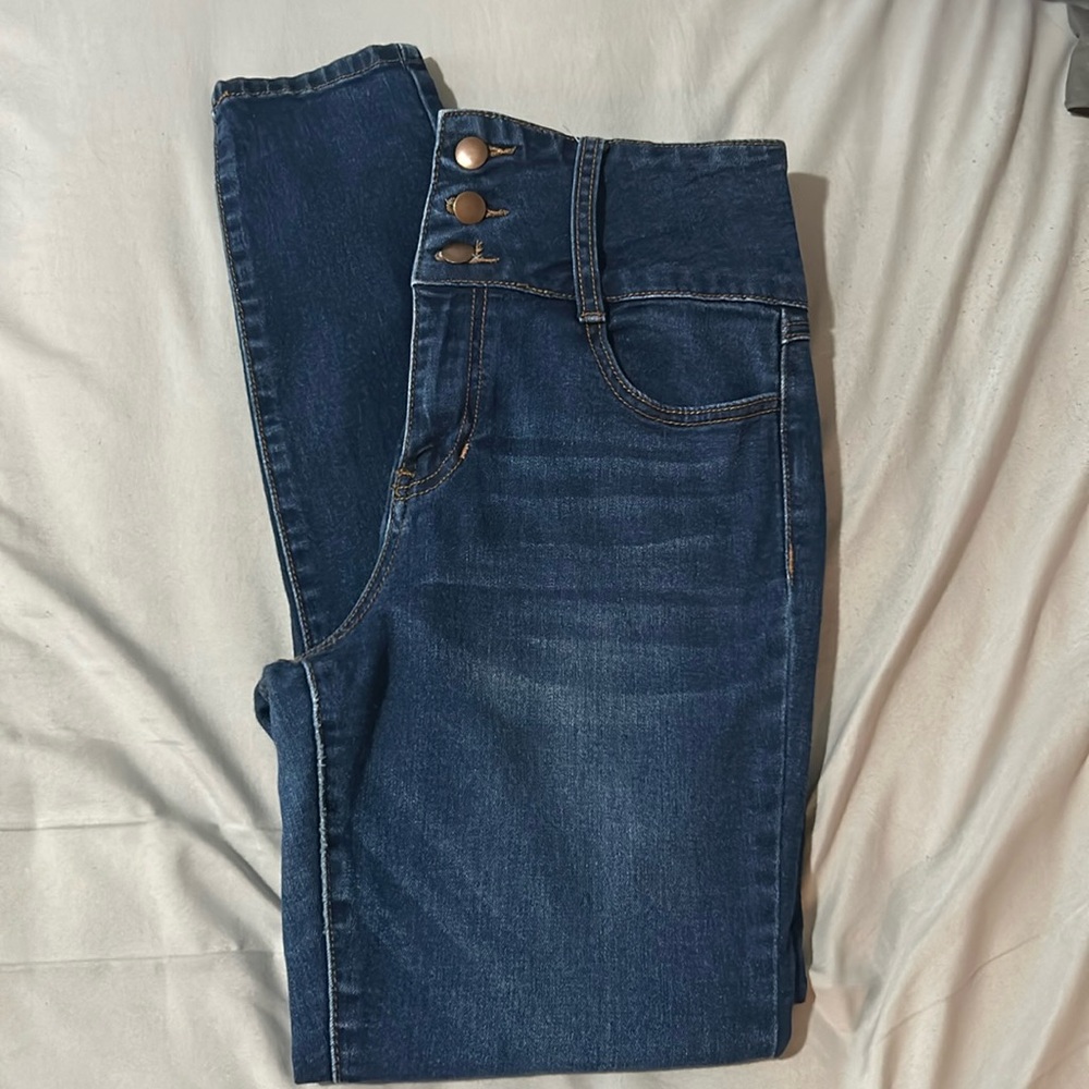 Dark Blue High Waisted Jeans